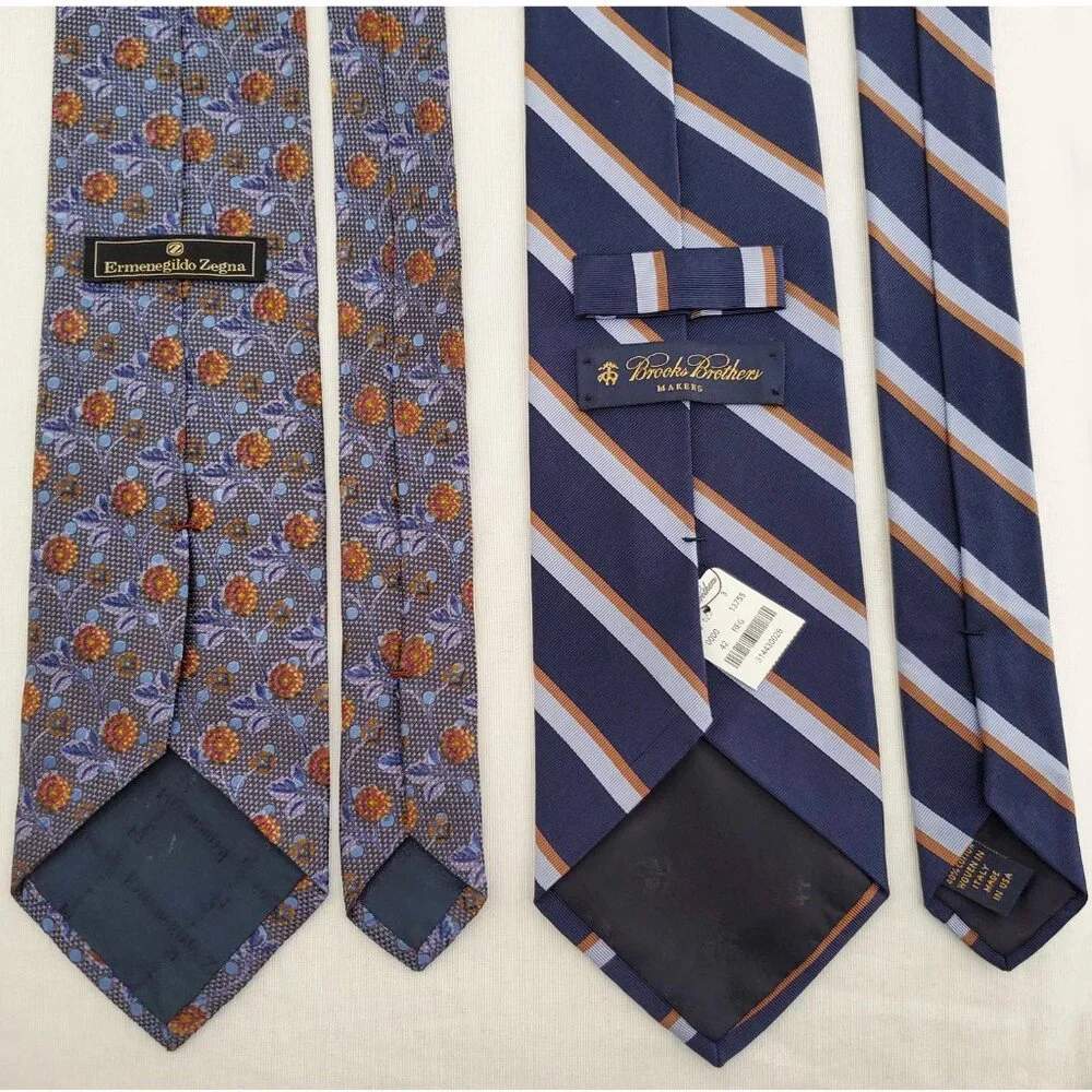 Lot Bundle of 10 Men's Designer Ties Zegna Sulka Isaia Ted Baker Brooks Brothers